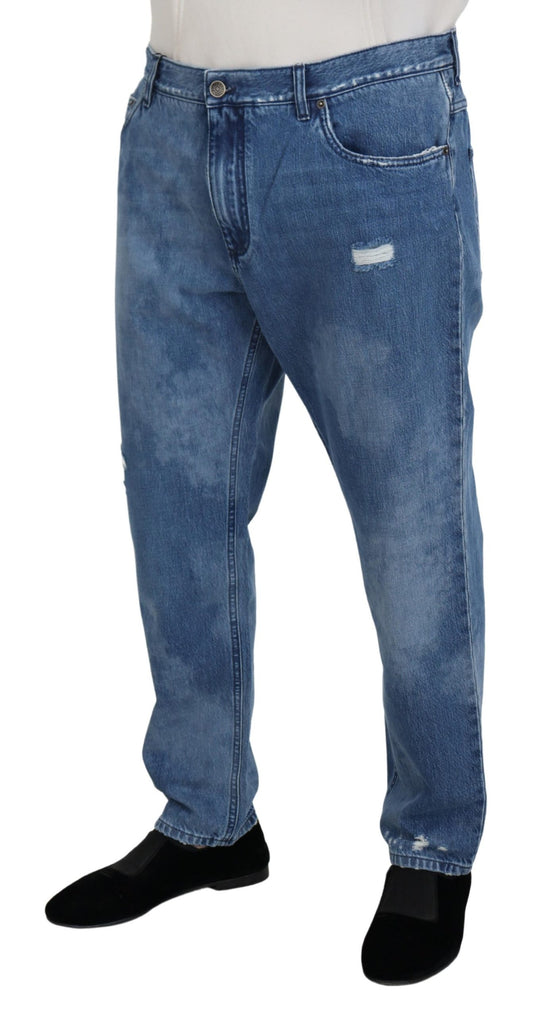 Blue Washed Cotton Casual Denim Jeans