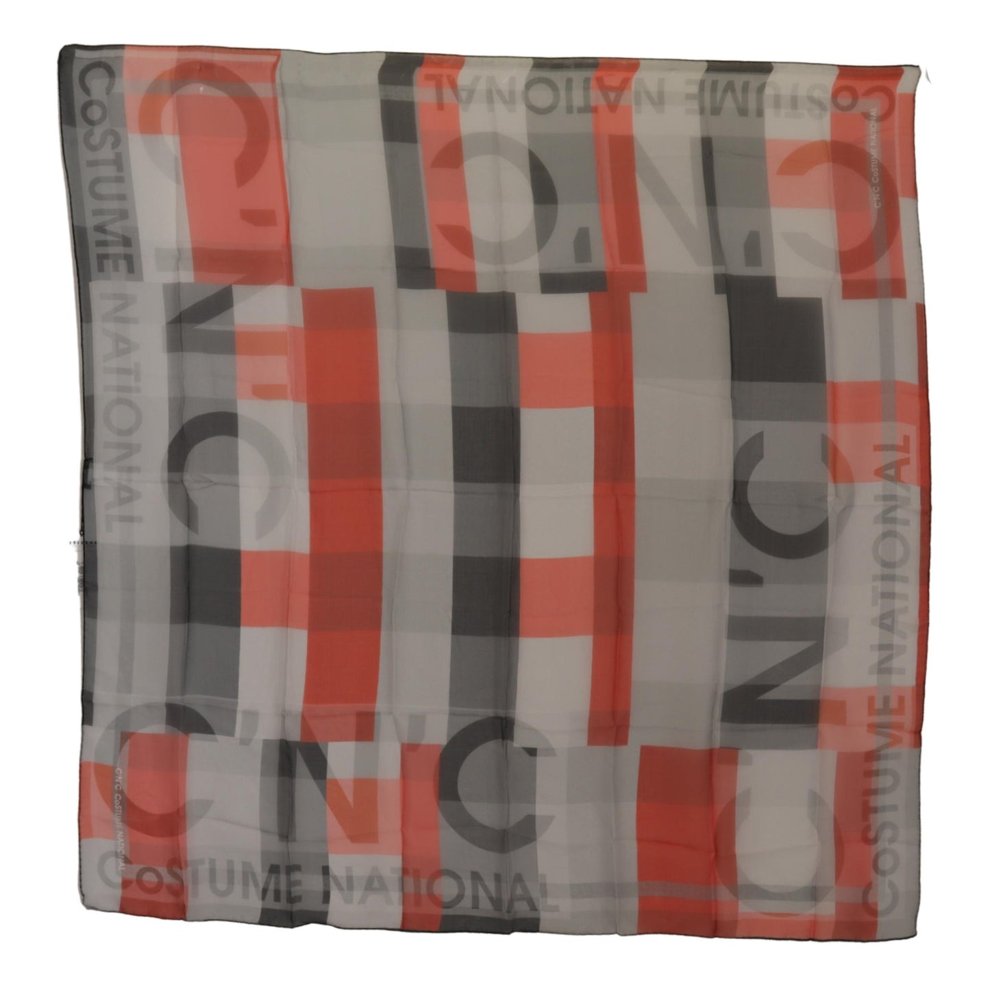 Gray Red Shawl Foulard Wrap Scarf