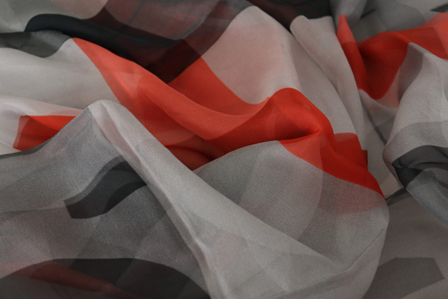 Gray Red Shawl Foulard Wrap Scarf