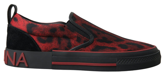 Red Black Leopard Loafers Sneakers Shoes