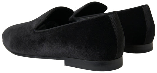 Black Velvet Loafers Formal Shoes