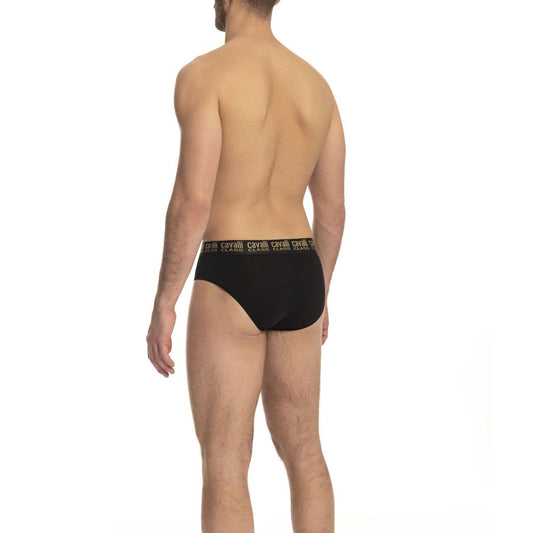 Black Cotton Men's Briefs Pair