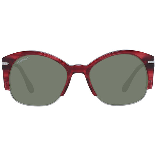 Red Acetate & Metal Sunglasses