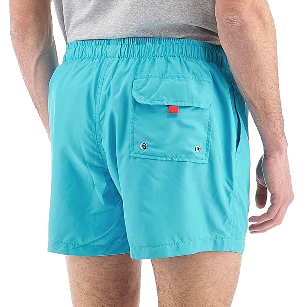 Light Blue Polyester Men's Swim Trunk