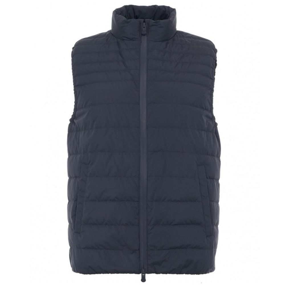 Blue Polyester Men Vest