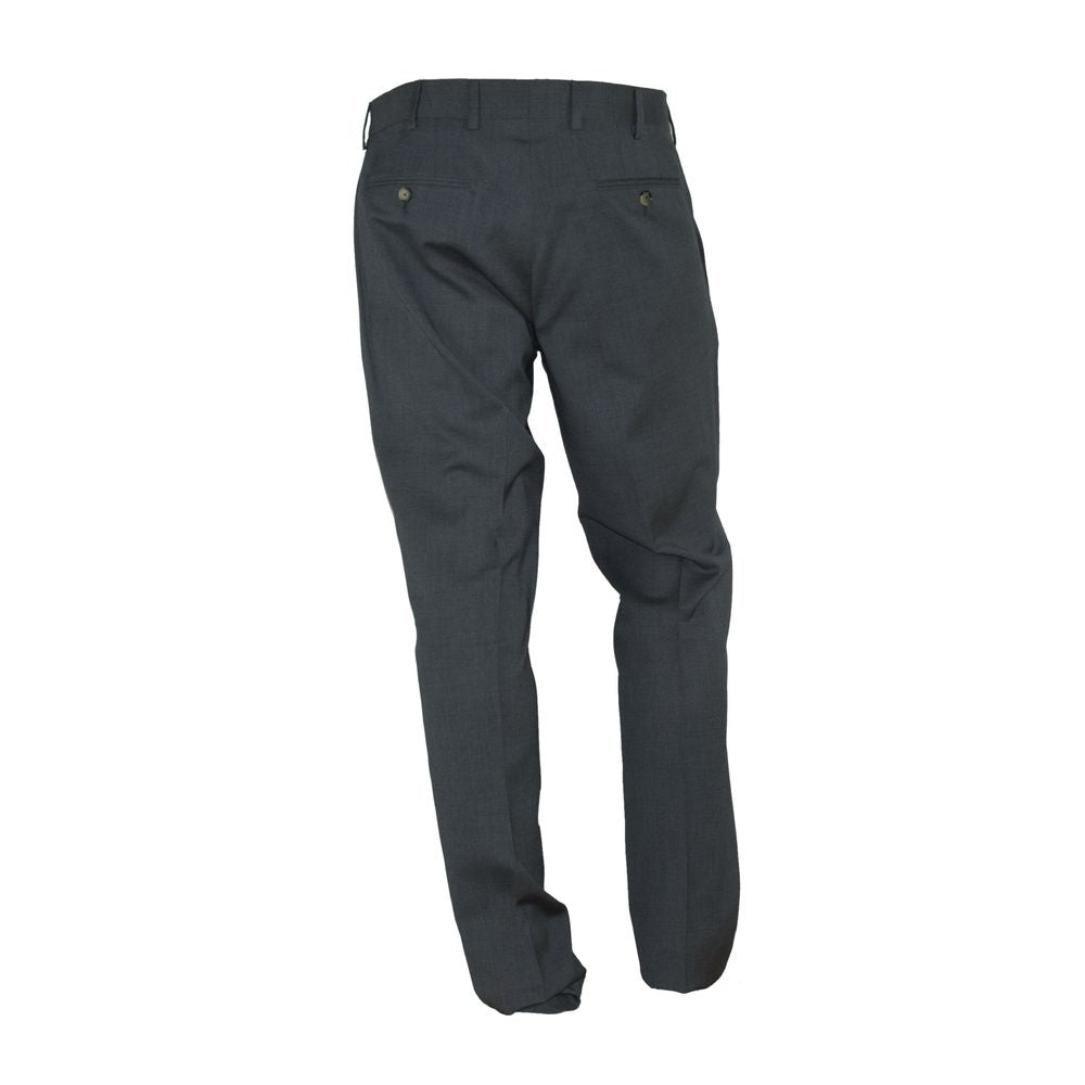 Gray Polyester Men Trousers