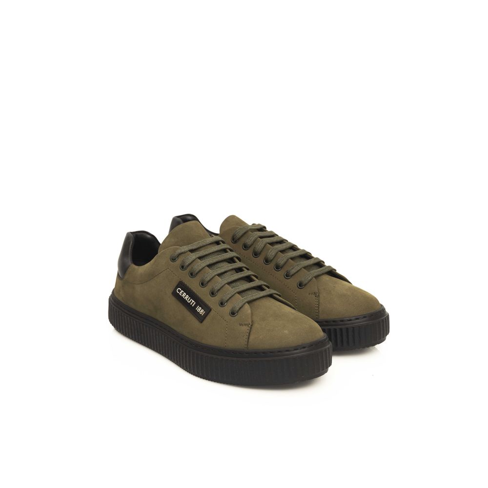 Green Cowhide Men Sneaker