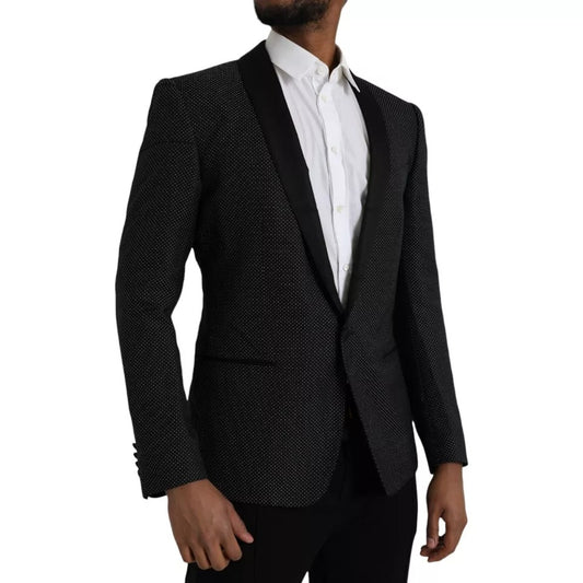 Dark Gray Jacquard MARTINI Single Breasted Coat Blazer