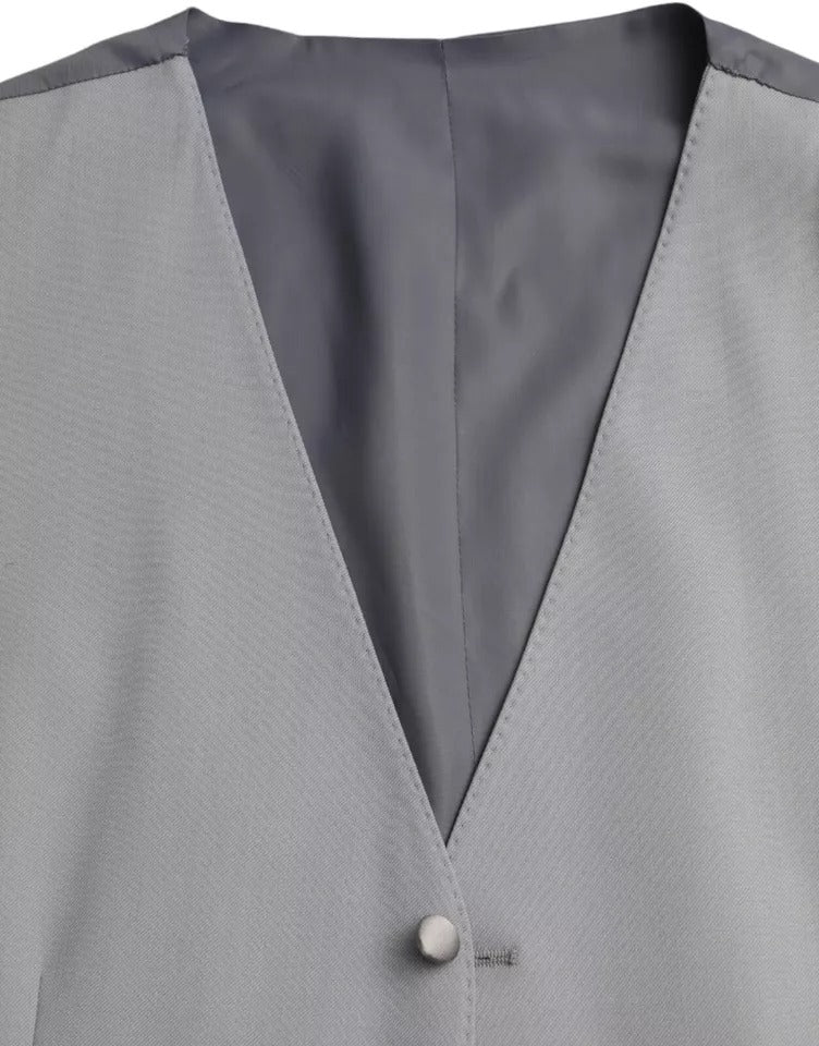 Light Blue Wool Formal Dress Waistcoat Vest