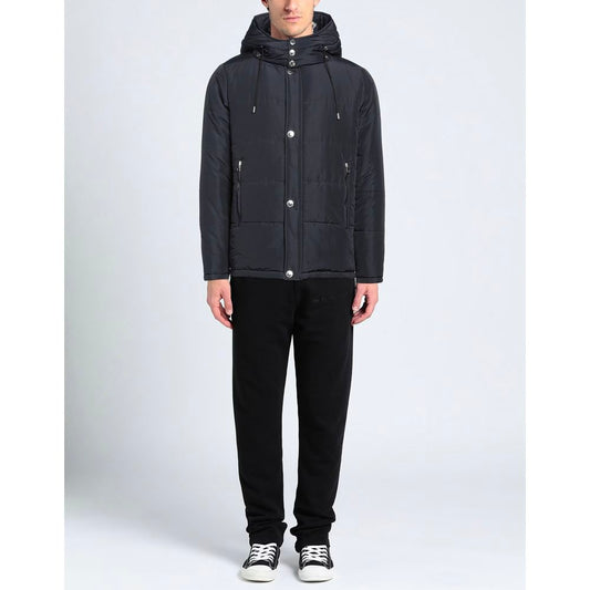 Blue Polyamide Men Jacket