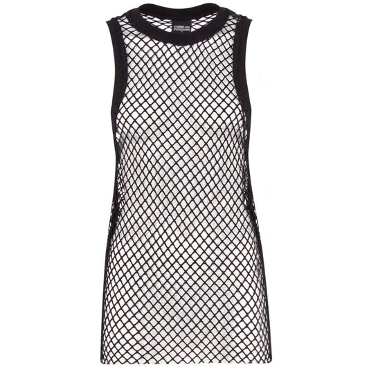 Black Polyester Women Tank Top