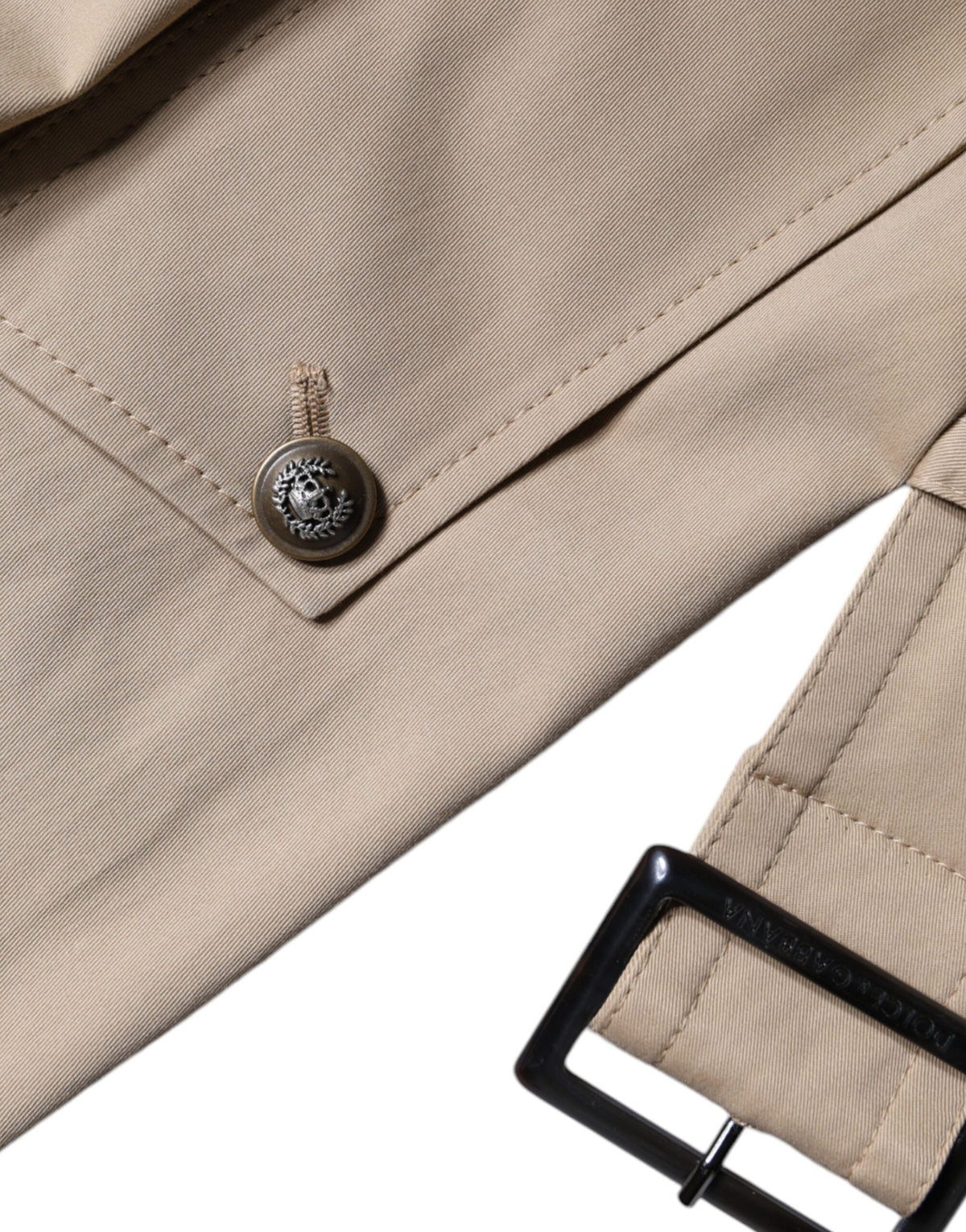 Khaki Double Breasted Trench Coat Jacket