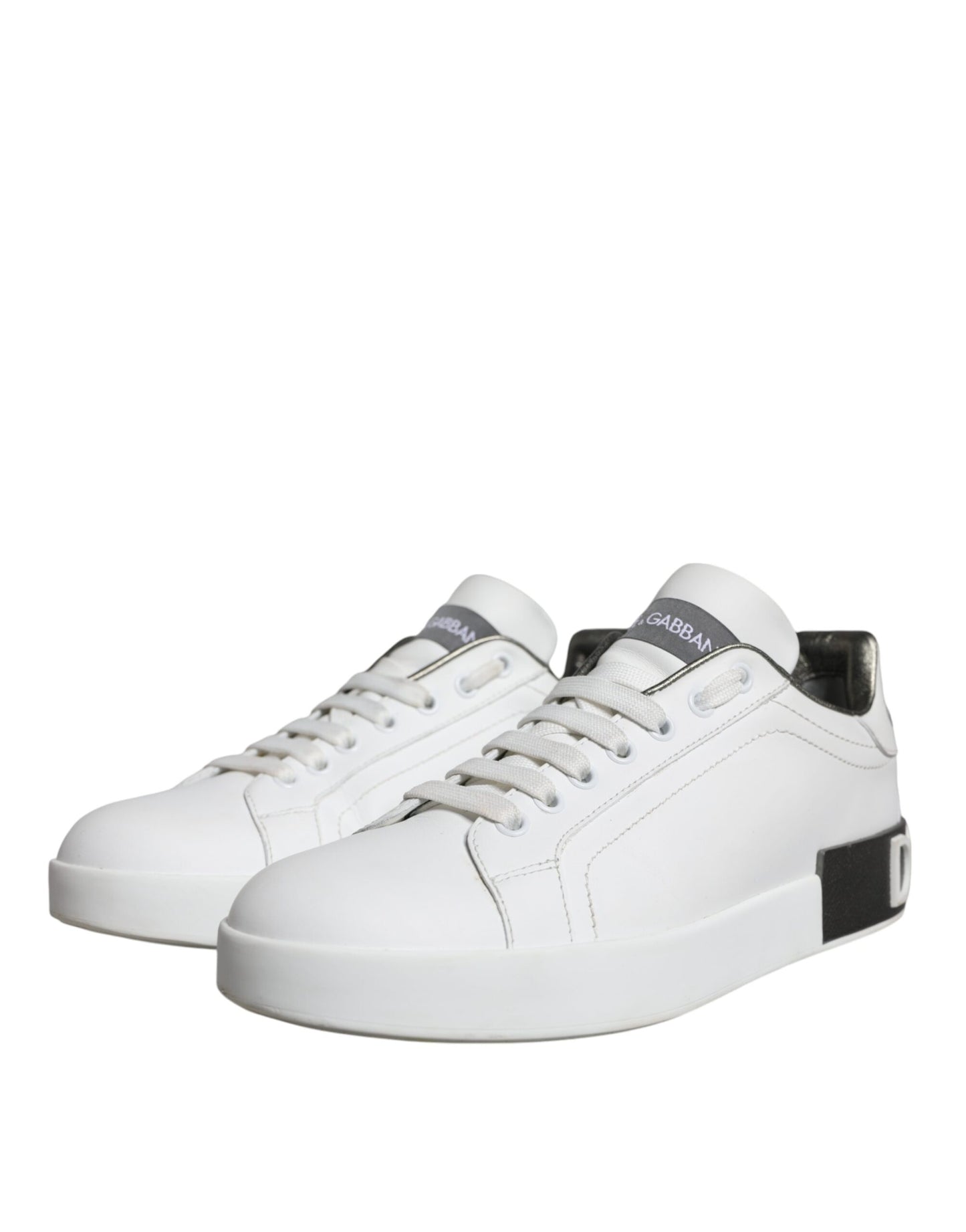 White Leather Portofino Low Top Sneakers Shoes