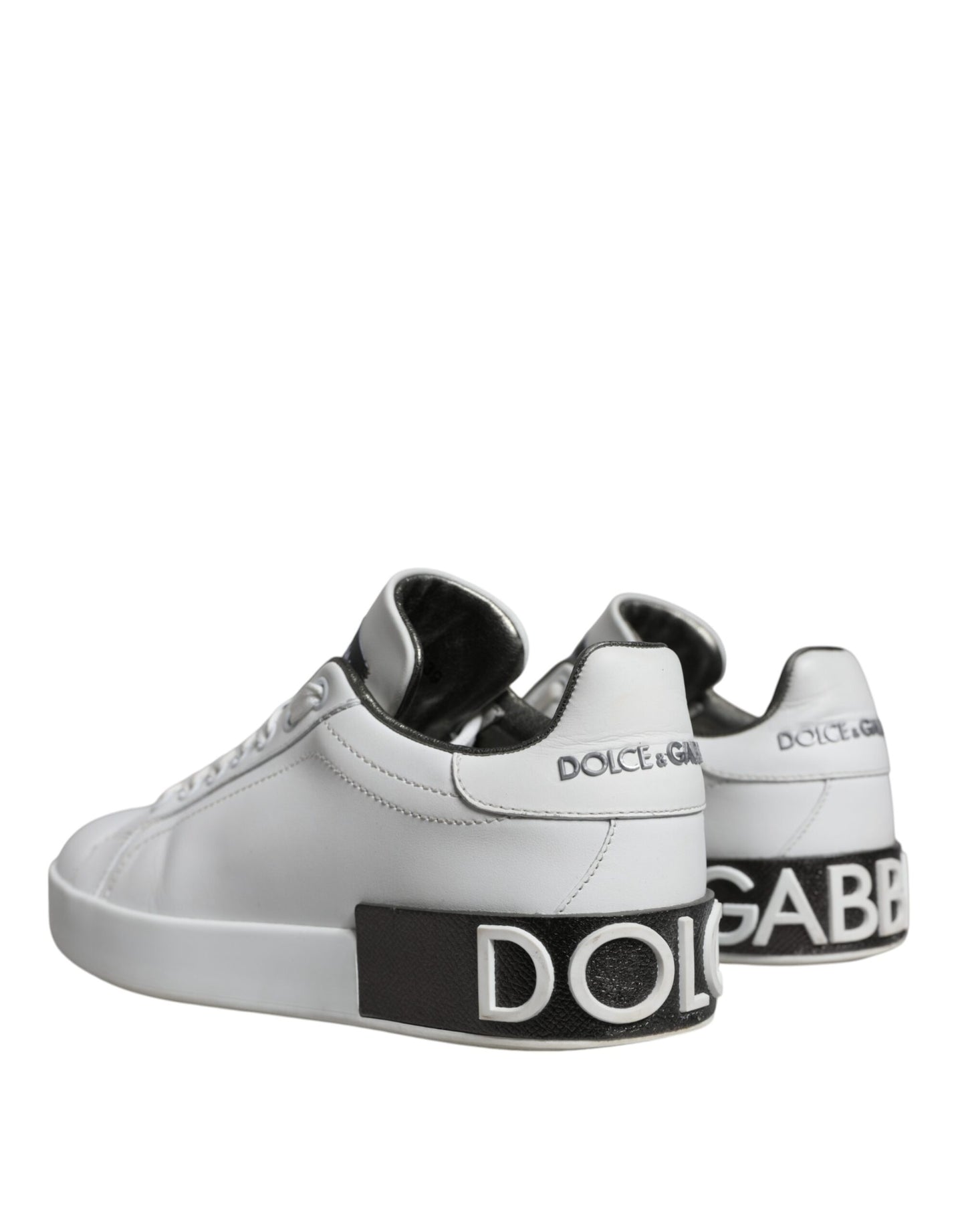 White Leather Portofino Low Top Sneakers Shoes