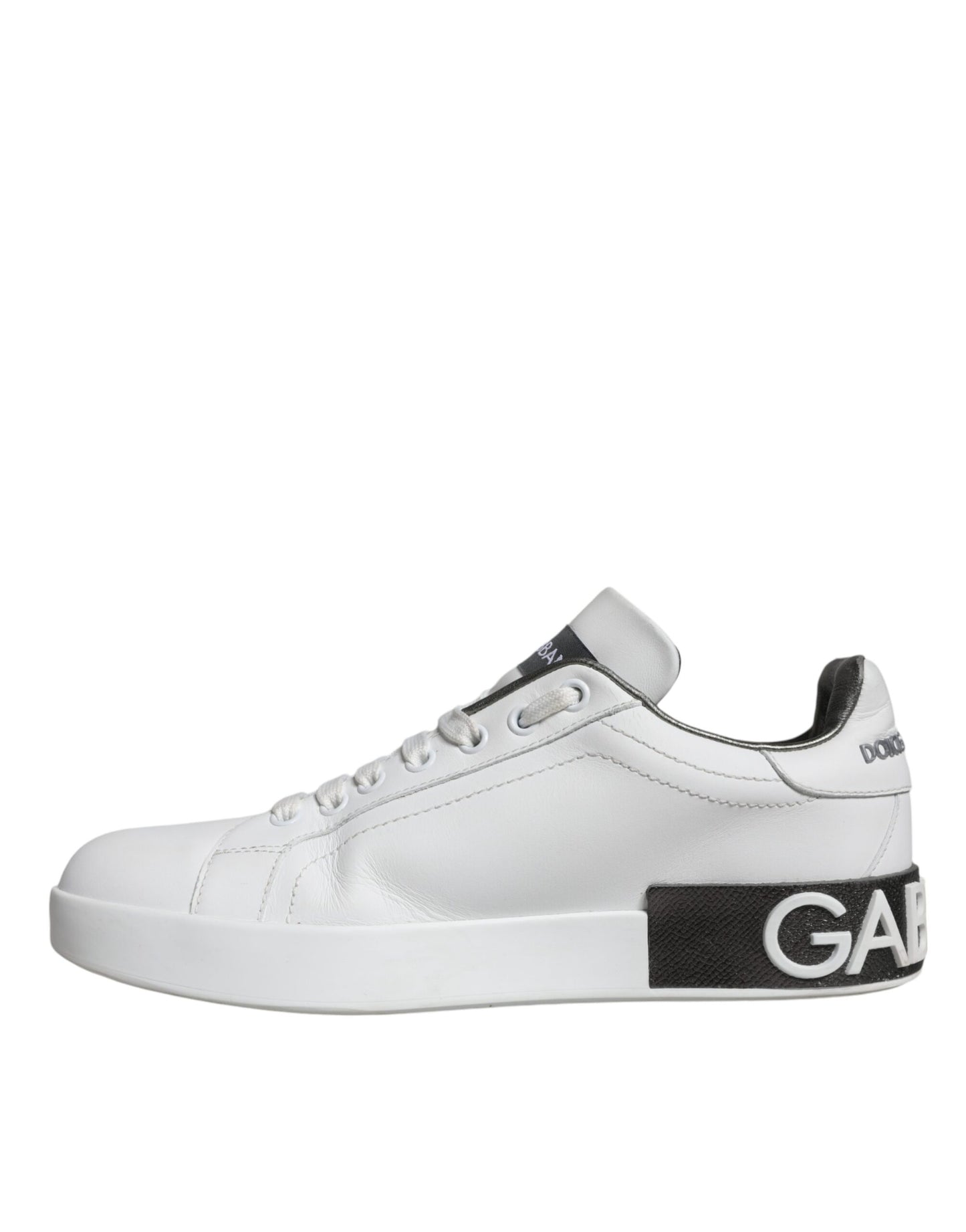 White Leather Portofino Low Top Sneakers Shoes