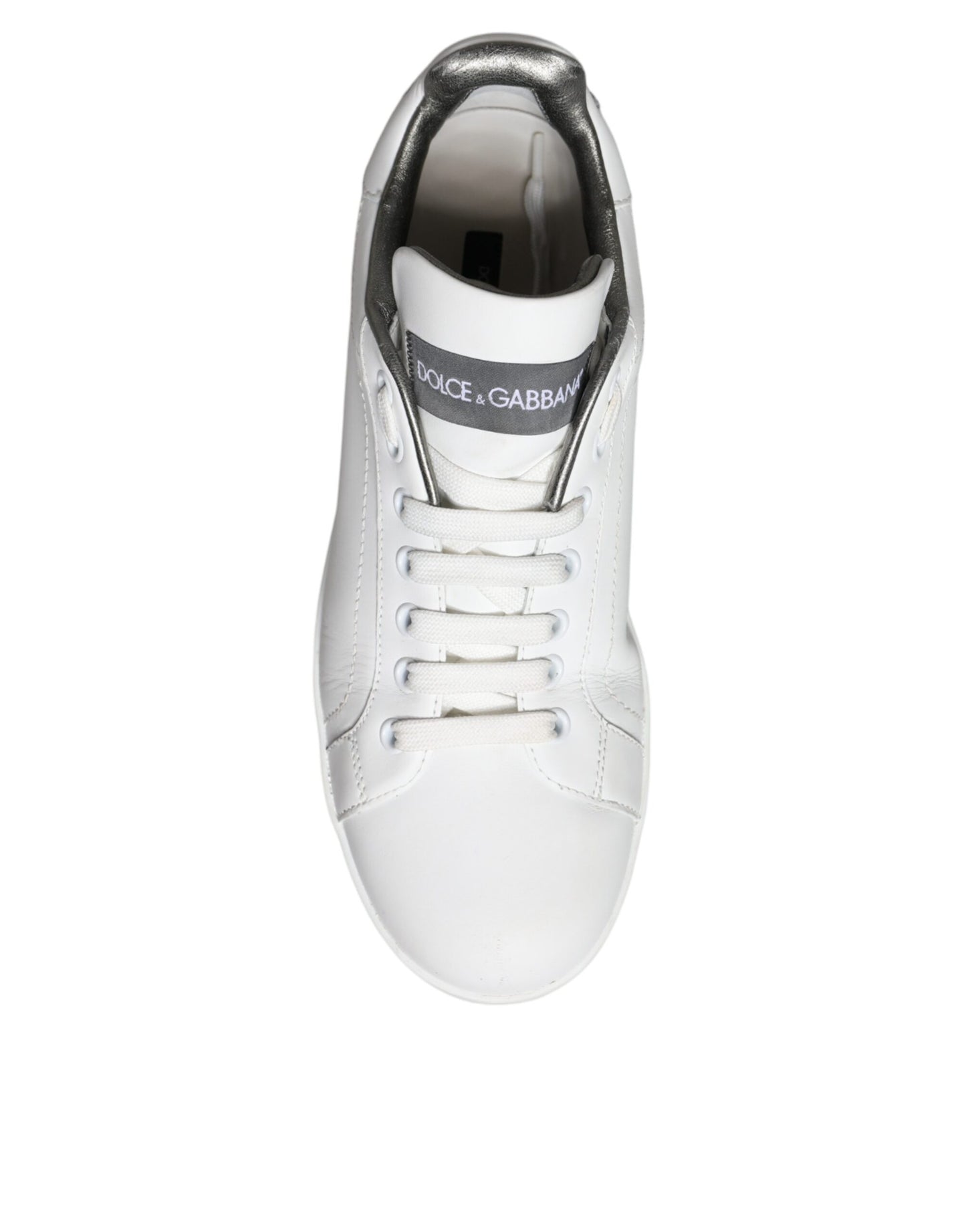 White Leather Portofino Low Top Sneakers Shoes
