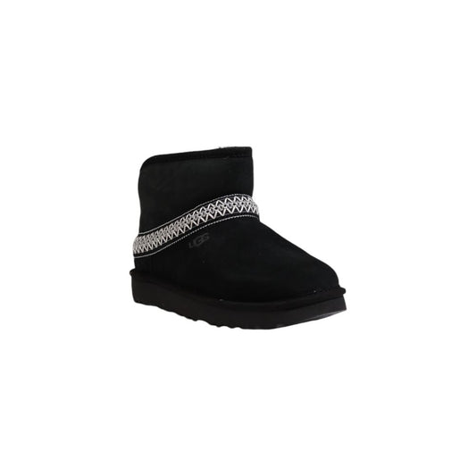 Black Suede Leather Ankle Boots