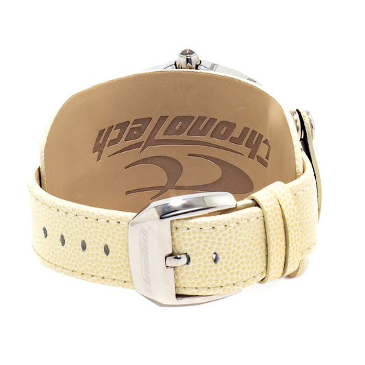 Beige Leather Dress Watch