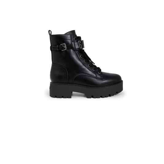 Black Polyethylene Lace-Up Boots