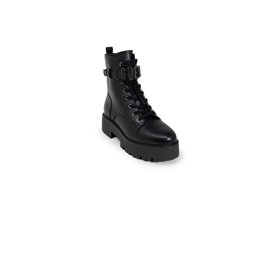 Black Polyethylene Lace-Up Boots