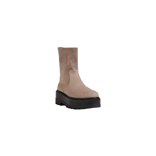 Beige Recycled Polyester Ankle Boots