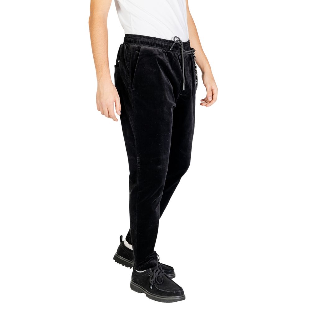 Black Cotton Casual Pants