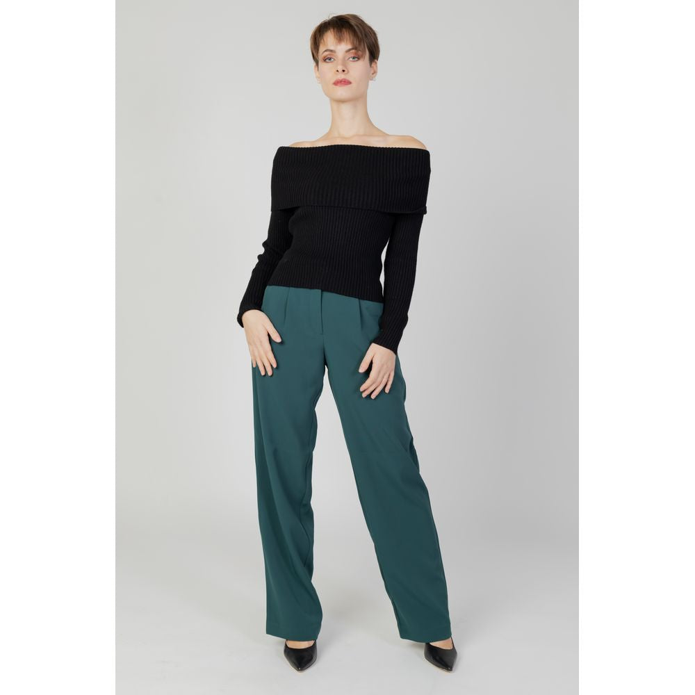 Green Recycled Polyester Flared Pants