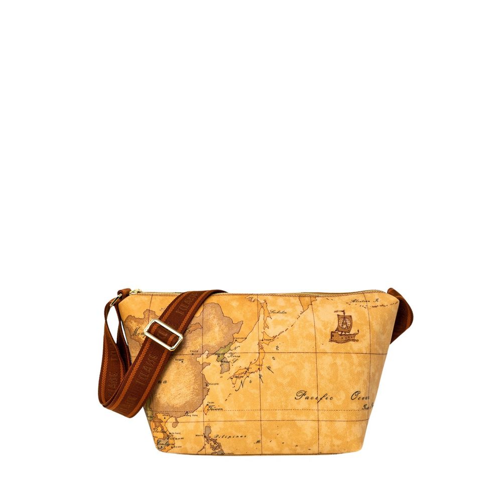 Beige Artificial Leather Handbag