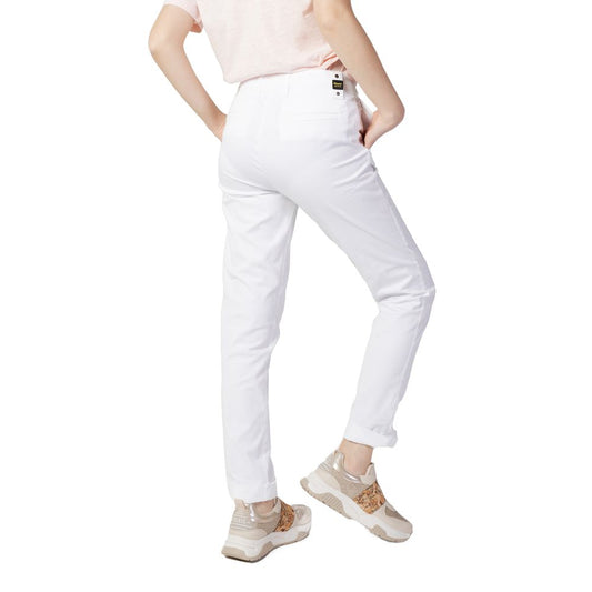 White Cotton Casual Pants