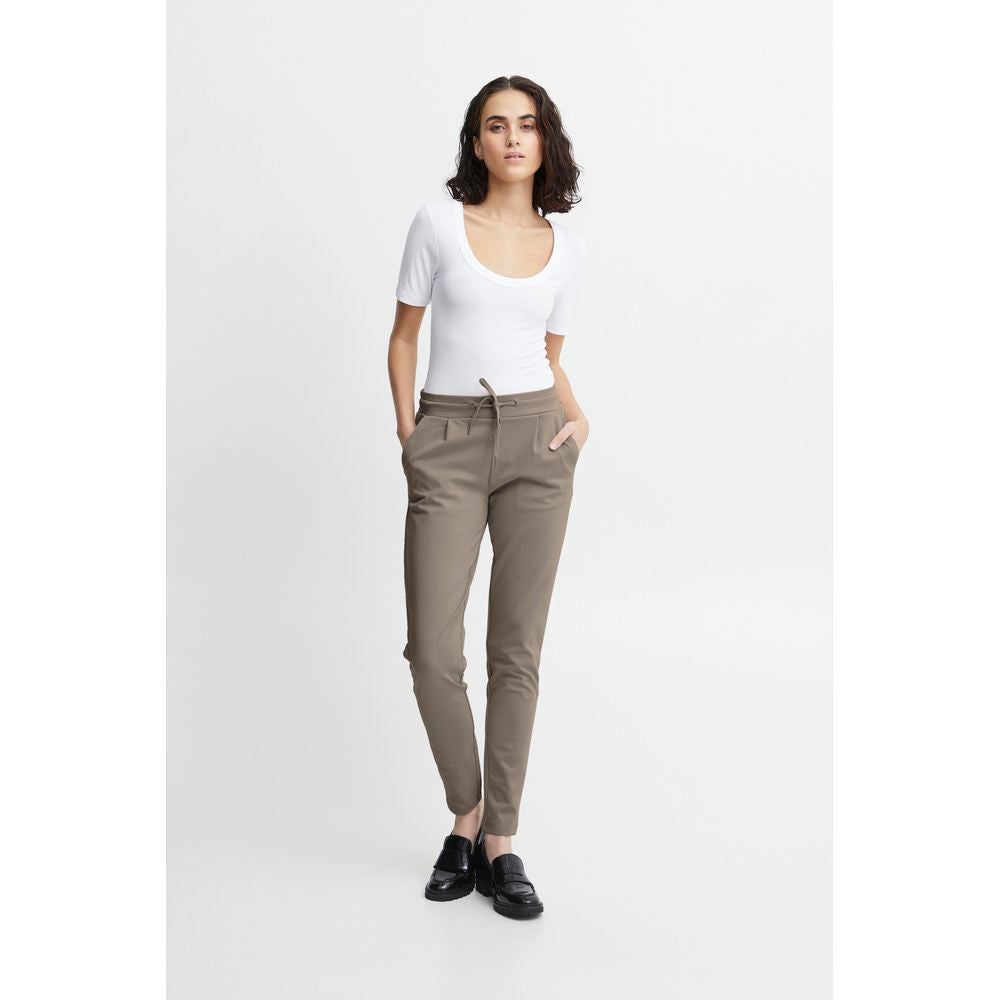 Gray Polyester Pant