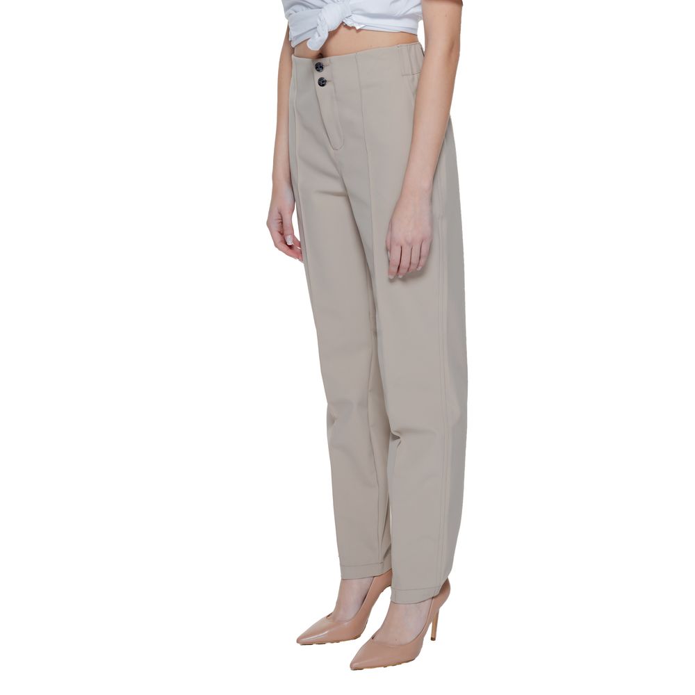 Beige Polyamide Cropped Pants