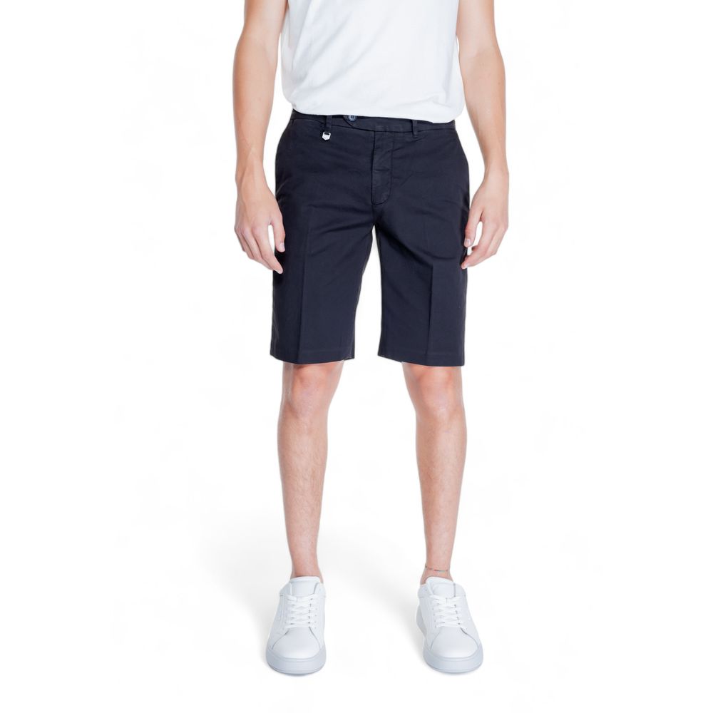 Black Cotton Bermuda Shorts