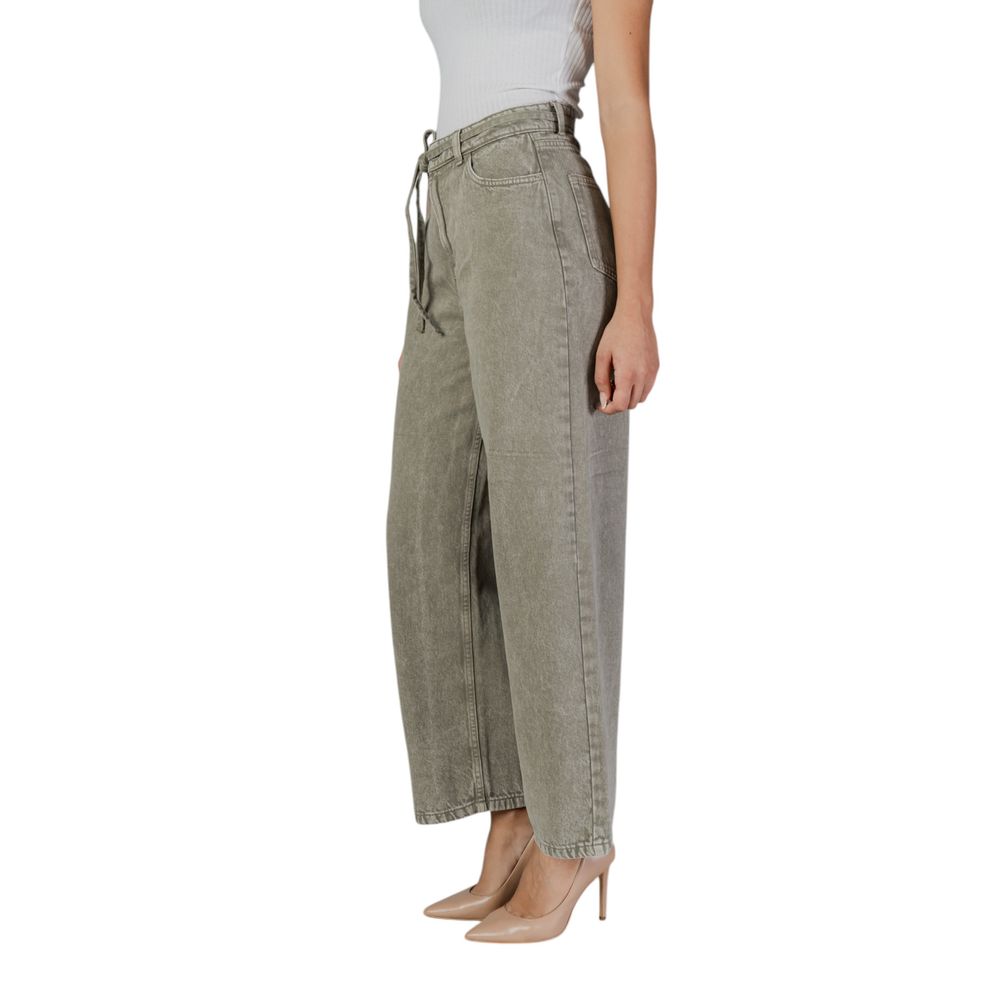 Green Cotton Bootcut Jeans