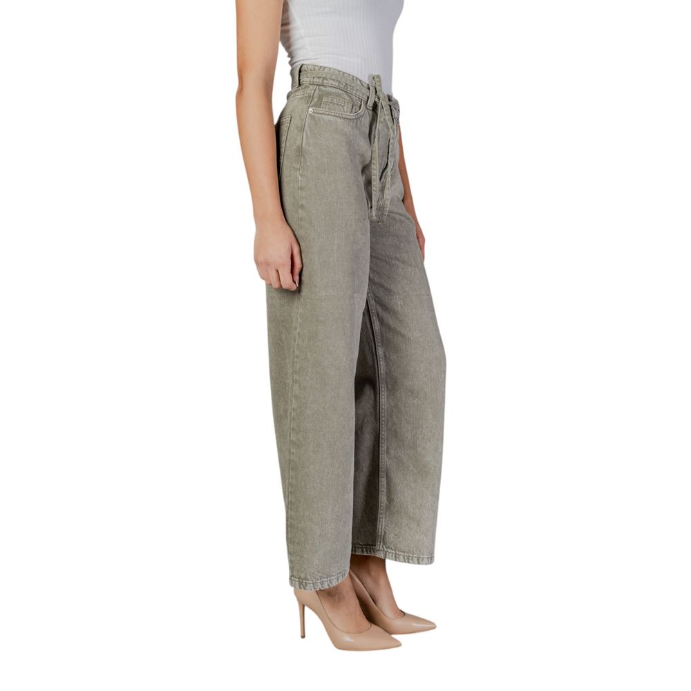 Green Cotton Bootcut Jeans