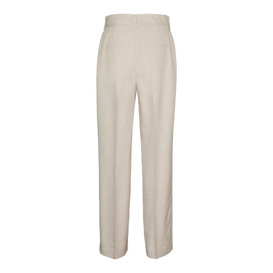 Gray Polyester Casual Pants
