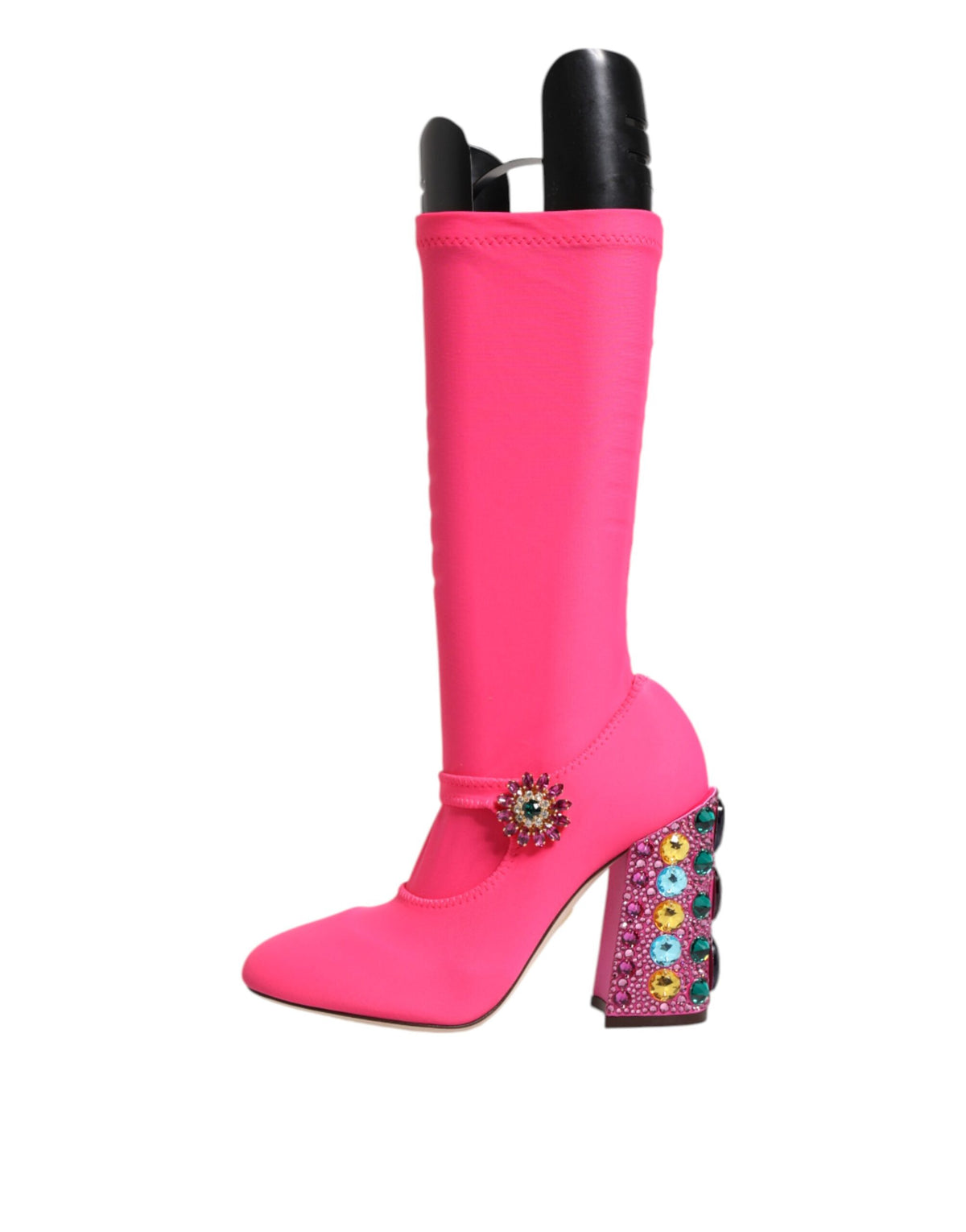 Pink Nylon Crystal Vally High Boots Shoes