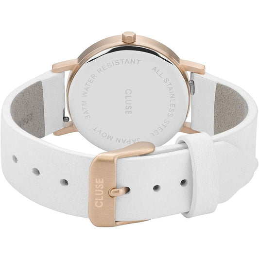 White Leather Dress Watch