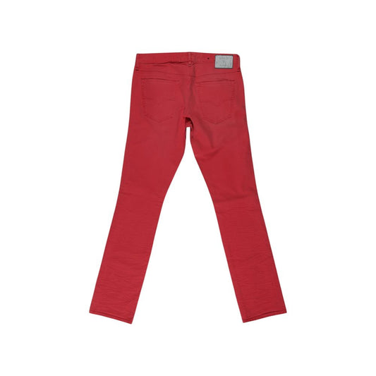 Red Cotton Skinny Jeans