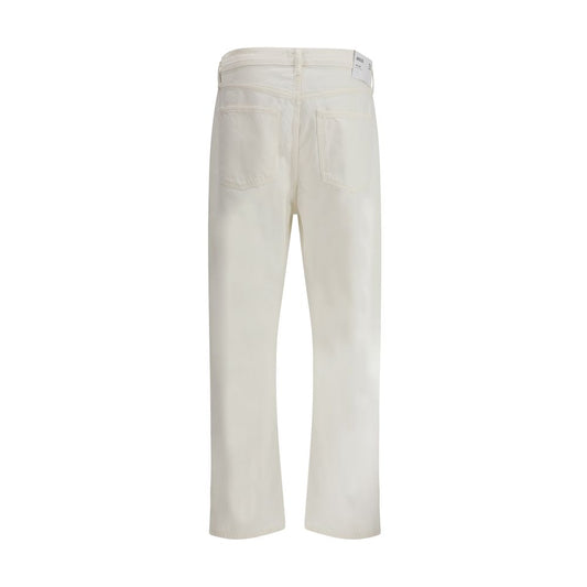 White Cotton Relaxed Fit Jeans