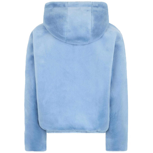 Light Blue Nylon Women Jacket