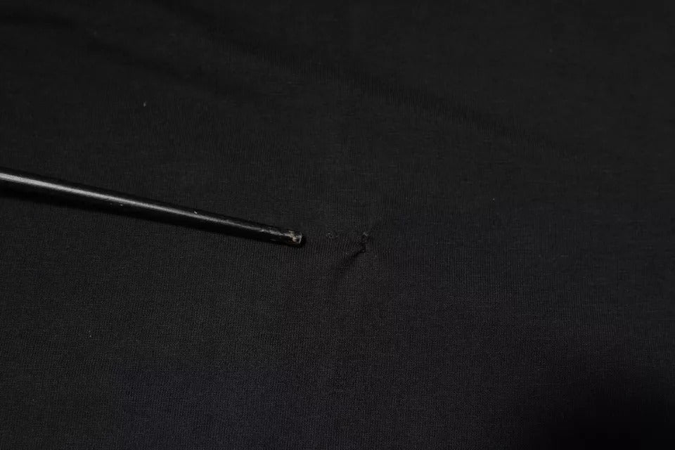 Black Cotton Crew Neck Short Sleeves T-shirt