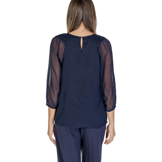 Blue Polyester Blouse