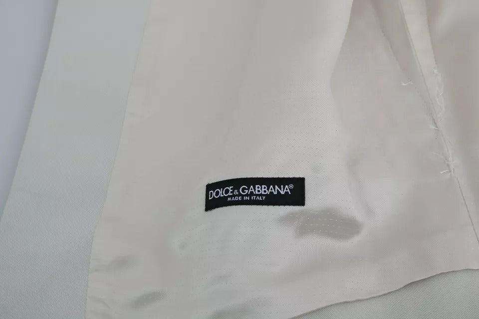 Off-White Cotton Silk Formal Coat Vest