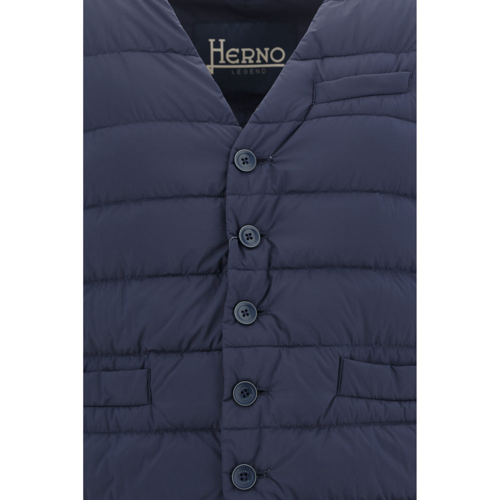 Blue Polyamide Sleveless Jacket