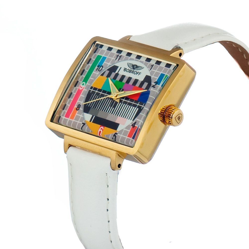 White Leather Dress Watch