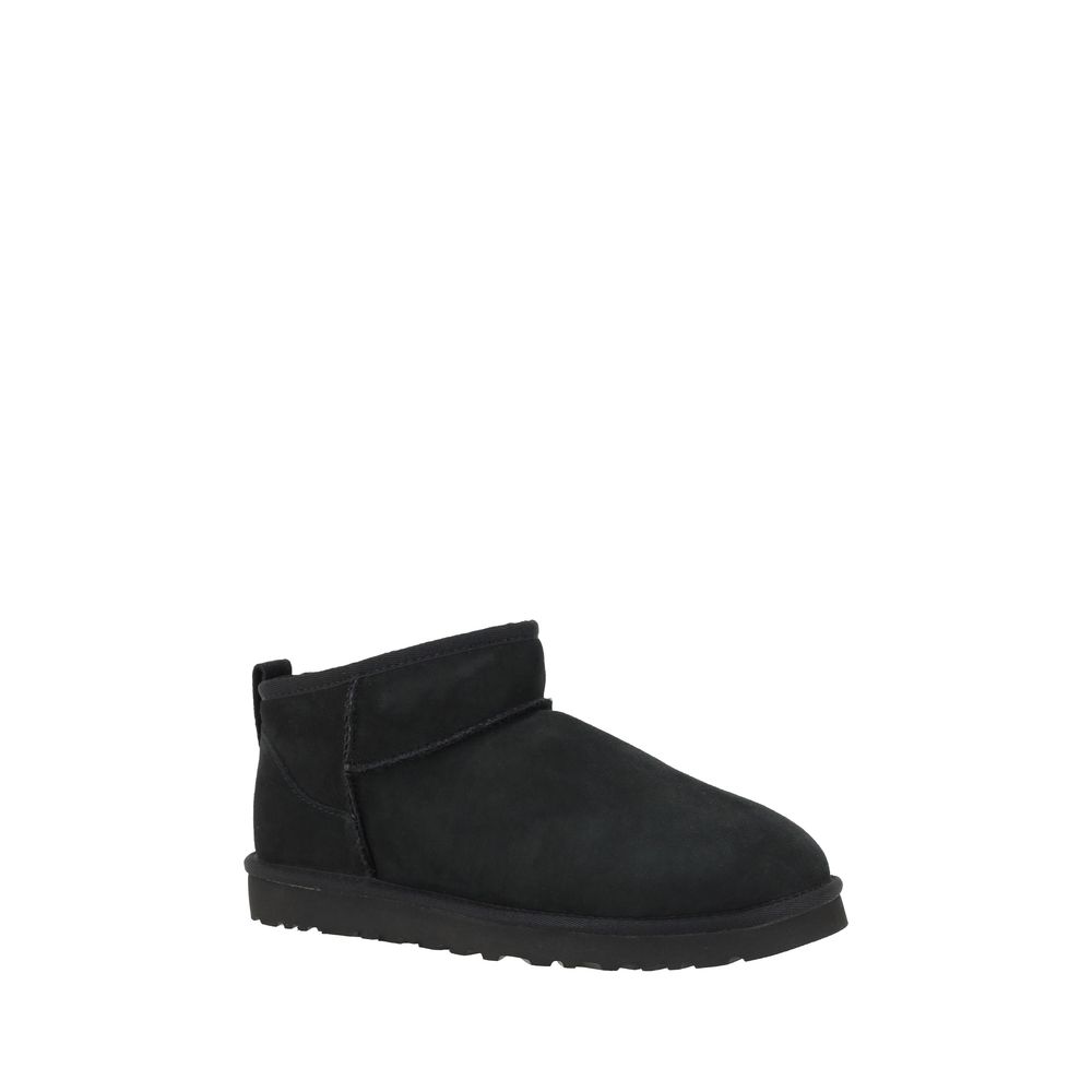 Black Goatskin Ankle Boots