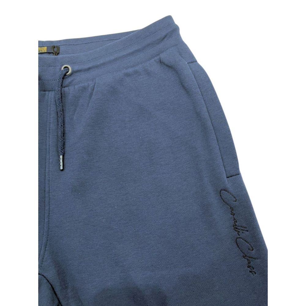 Blue Polyester Women Sport Pant