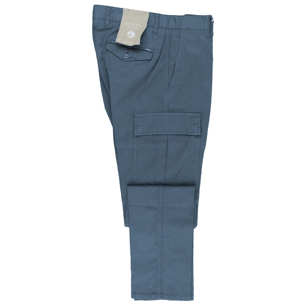 Light Blue Cotton Men Trouser