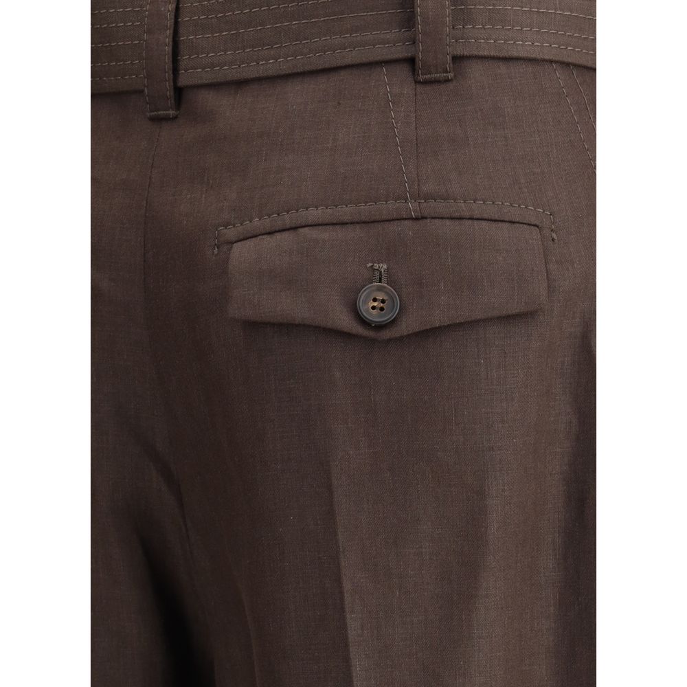 Belted linen Pants