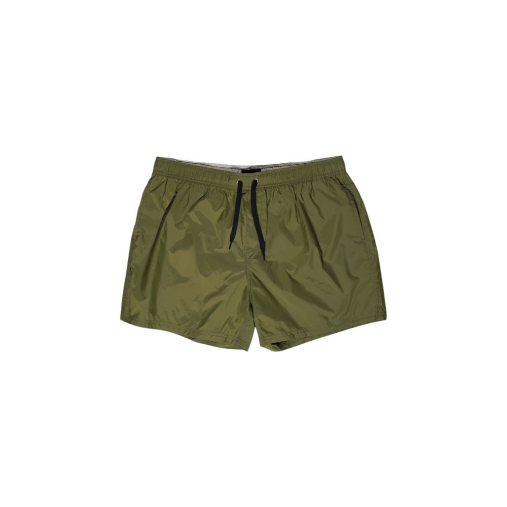 Green Polyester Swim Shorts